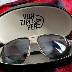 Vonzipper sunglasses silver frame